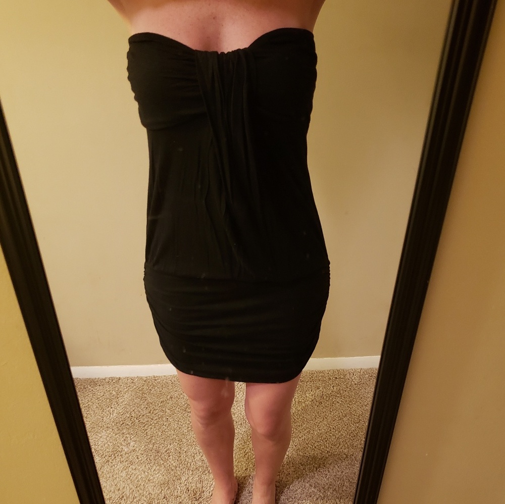 Black strapless dress